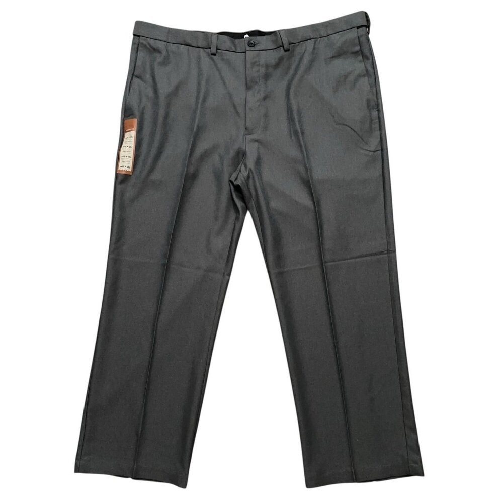 Haggar Dress Pants Mens Size 44x29 Cool 18 Performance Classic Fit Gray NEW